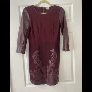 Dress with faux leather trim size 6
